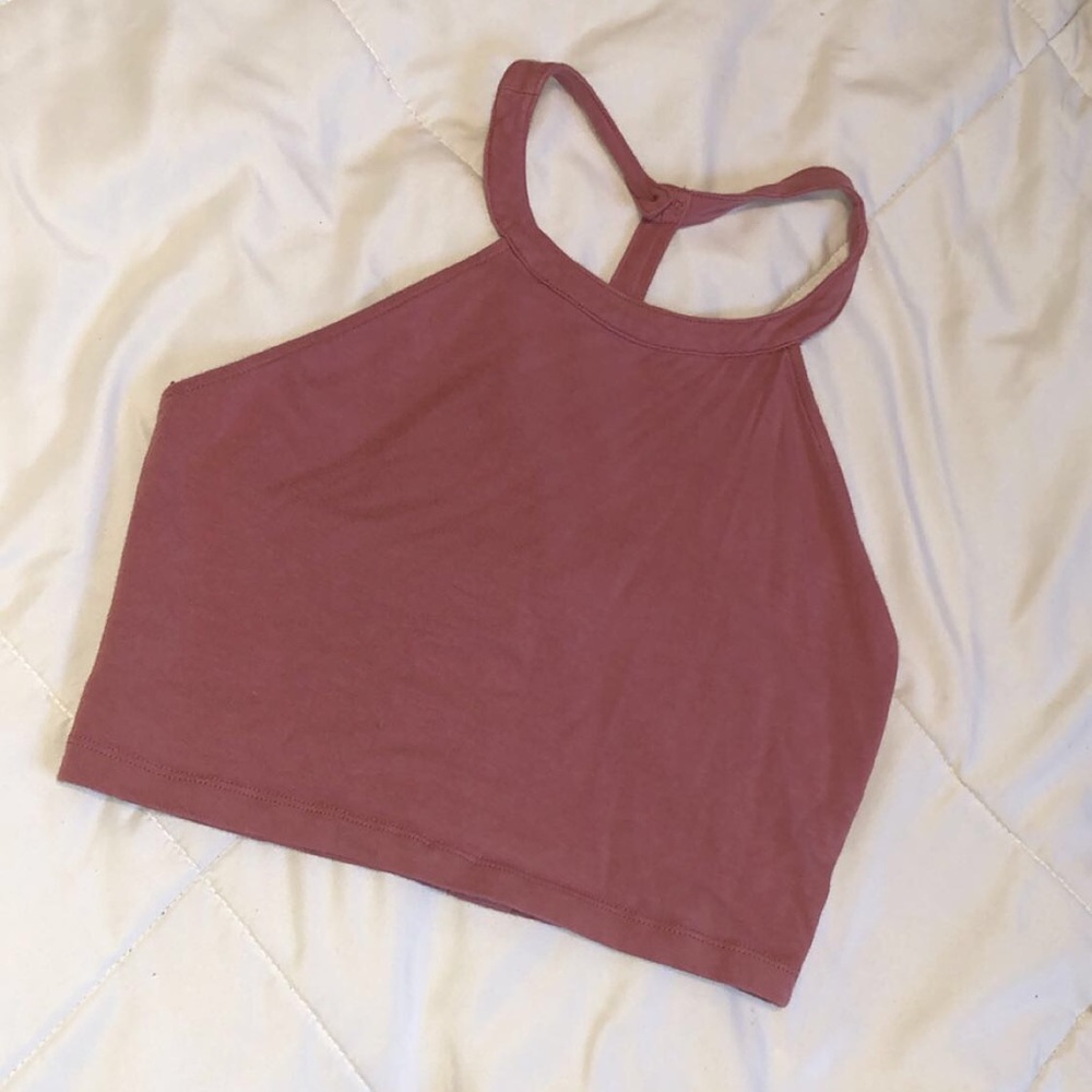 mauve racer back crop top